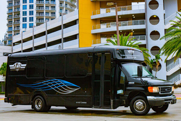 Party bus with black exterior