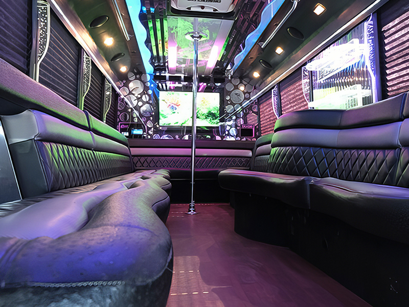 Flat screens on party buses