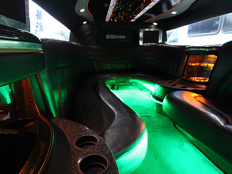 Inside a limo bus