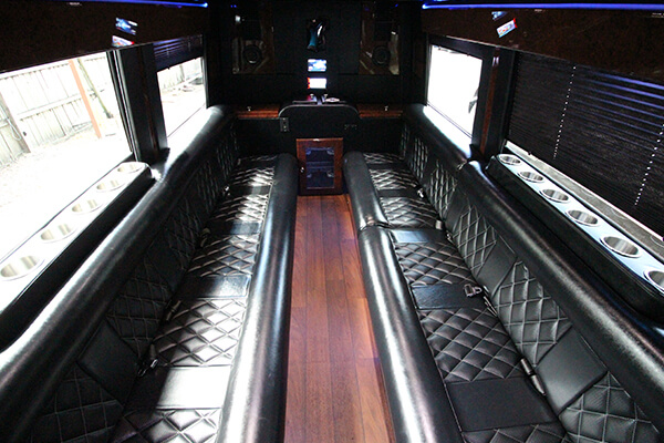 Ample room inside the limo
