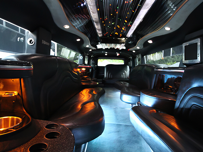 Inside a limo bus