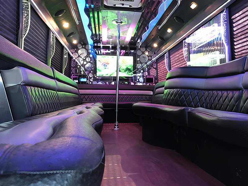 Inside all party buses