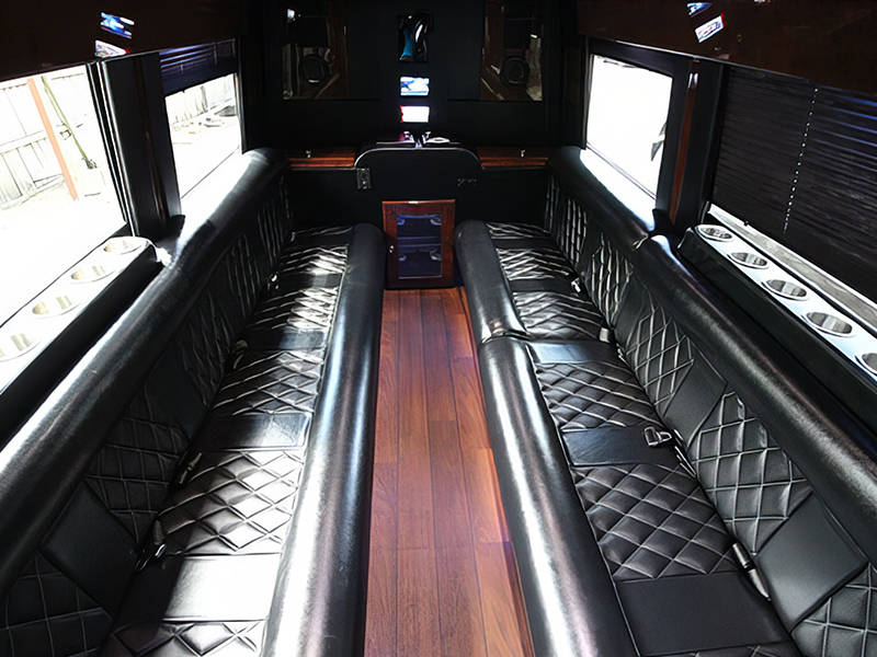 Leather seats inside our Sprinter limos